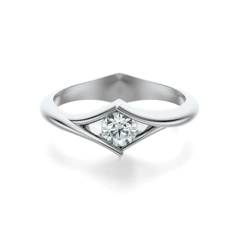 Pierścionek z białego złota z diamentem AJPZ_105